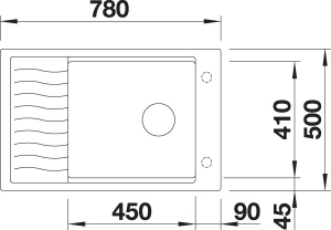 Blanco Elon XL 6 S Silgranit PuraDur 2, Farbe vulkangrau, InFino Ablauf, 527253