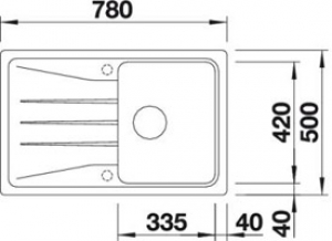 Blanco Sona 45 S Silgranit PuraDur 2, Farbe vulkangrau, 527332