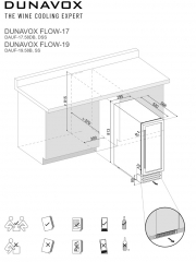 Dunavox Flow 17, Weinkhlschrank Unterbau, schwarz, DAUF-17.58DB. Mit 3 Jahren Garantie!