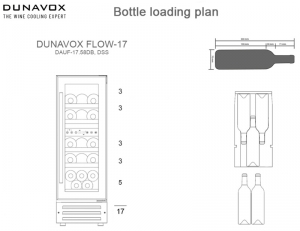 Dunavox Flow 17, Weinkhlschrank Unterbau, schwarz, DAUF-17.58DB. Mit 3 Jahren Garantie!