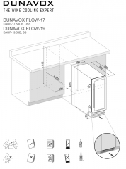 Dunavox Flow 19, Weinkhlschrank Unterbau, schwarz, DAUF-19.58B. Mit 3 Jahren Garantie!