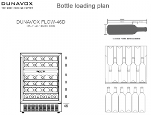 Dunavox Flow 46D, Unterbau-Weinkhlschrank, Edelstahl, DAUF-46.145DSS. Mit 3 Jahren Garantie!