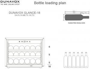 Dunavox Glance 18, Weinkhlschrank, schwarz, DAVG-18.46B.TO. Mit 3 Jahren Garantie!