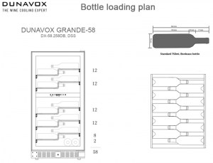 Dunavox Grande / Sera 58, Weinkhlschrank, schwarz, DX-58.258DB. Mit 3 Jahren Garantie!