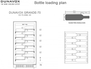 Dunavox Grande / Sera 70, Weinkhlschrank, schwarz, DX-70.258DB. Mit 3 Jahren Garantie!