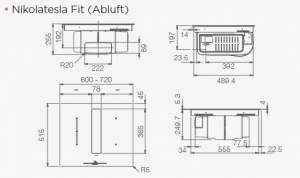 Elica Nikolatesla FIT BL/A/72 Muldenlftung, Abluft und Umluft, PRF0167054. 5 JAHRE GARANTIE!