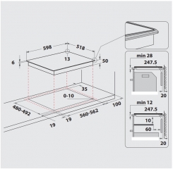 Privileg PB 27S60 AL, Induktions-Kochfeld 60 cm, Aluminiumrahmen gebrstet, mit 5 Jahren Garantie!