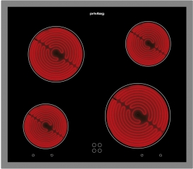 Privileg PCTHR K6040 IN, Glaskeramik-Kochfeld herdgebunden 60 cm, Edelstahlrahmen, mit 5 Jahren Garantie!