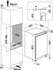 Bauknecht KSI 09GF2, Einbau-Khlschrank mit Gefrierfach, weiss, EEK: E, mit 5 Jahren Garantie!