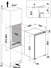 Bauknecht KSI 9GF2, Einbau-Khlschrank mit Gefrierfach, weiss, EEK: E, mit 5 Jahren Garantie!