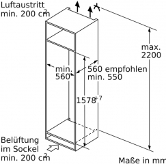 Neff KI2726DE0 N70, FreshSafe 2 Einbau-Khlschrank mit Gefrierteil, 158 cm, EEK: E, 7 JAHRE GARANTIE