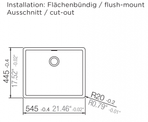 Einzelstck Schock Greenwich N-100 L FB flchenbndig, Cristadur, Farbe Stone