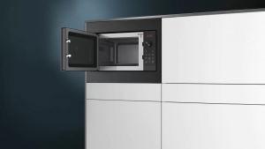 Siemens BF523LMB3, iQ300 Einbau-Mikrowelle schwarz, Anschlag links, Hydrolyse, 5 Jahre Garantie