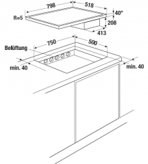 Einzelstck Kppersbusch KMI 8560.0 SR, 80cm, Basic Muldenlftung inkl. Motor, rahmenlos, 5 Jahre Garantie