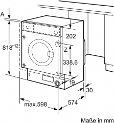 BOSCH WIW28443, Einbauwaschmaschine, 8kg, mit 5 Jahren Garantie!