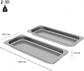 Bosch HEZ66D52, Gastronorm Behlter, 35 x 454 x 187 mm, Edelstahl