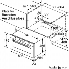 Bosch VBC5580S0, Einbau-Backofen, 90 cm, Serie 6, Edelstahl, EEK: A+, mit 5 Jahren Garantie!