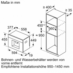 Neff CL9TX11X0, Einbau Kaffeevollautomat, Brushed-Bronze ZC045BY0, MIT 7 JAHREN GARANTIE