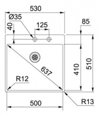 Einzelstck Franke Box BXX 210-50 TL Einbausple - SlimTop, Druckknopf rund, 127.0375.342, 10020