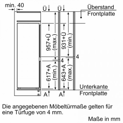 Neff KI6773FE1, Einbau Khl-Gefrierkombination, 158 cm, EEK: E, mit 5 Jahren Garantie!