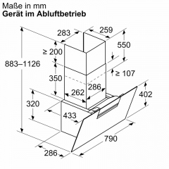 Neff D85IFN1S0, Wandesse, Klarglas schwarz, 80 cm, EEK: A+, mit 5 Jahren Garantie!