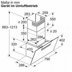 Neff D85IFN1S0, Wandesse, Klarglas schwarz, 80 cm, EEK: A+, mit 5 Jahren Garantie!