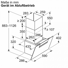 Neff D65IFN1S0, Wandesse, Klarglas schwarz, 60 cm, EEK: A+, mit 5 Jahren Garantie!