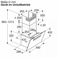 Neff D65IFN1S0, Wandesse, Klarglas schwarz, 60 cm, EEK: A+, mit 5 Jahren Garantie!