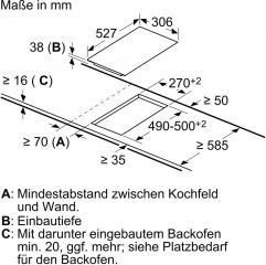 Bosch PKF375FP2E, Domino-Elektrokochfeld Glaskeramik, Serie 6, Rahmen aufliegend, 30 cm, mit 5 Jahren Garantie!