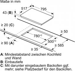 Bosch NKC845FB1D, Induktionskochfeld herdgesteuert, Serie 4, Rahmen aufliegend, 80 cm, mit 5 Jahren Garantie!