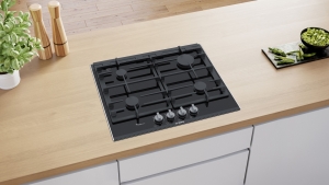 Bosch PRP6A6B70D, autarkes Gaskochfeld Glaskeramik, Serie 8, schwarz, 60 cm, mit 5 Jahren Garantie!