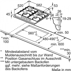 Bosch PCH6A5C90D, autarkes Gaskochfeld, Serie 6, Edelstahl, 60 cm, mit 5 Jahren Garantie!