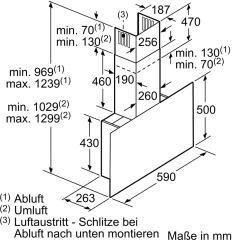 Bosch DWF67KM60, Wandesse, Serie 6, Klarglas schwarz bedruckt, 60 cm, EEK: A, mit 5 Jahren Garantie!