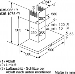 Bosch DWB97FM50, Wandesse, Serie 4, Edelstahl, 90 cm, EEK: B, mit 5 Jahren Garantie!