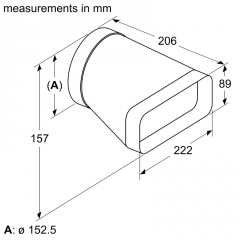 Siemens HZ9VDSI0, Adapterrohrstck, 150 mm, rund-flach