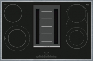 Bosch PKM845F11E, Elektrokochfeld mit Dunstabzug, Serie 6, 80 cm, schwarz, Rahmen aufliegend, EEK: A, mit 5 Jahren Garantie!