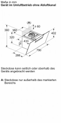 Bosch DWK87FN60, Wandesse, Serie 4, Klarglas schwarz bedruckt, 80 cm, EEK: A+, mit 5 Jahren Garantie!