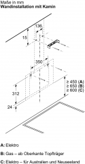 Bosch DWK85DK60, Wandesse, Serie 2, Klarglas schwarz bedruckt, 80 cm, EEK: A, mit 5 Jahren Garantie!