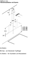 Bosch DWK85DK6K, Wandesse, Serie 2, Klarglas schwarz bedruckt, 80 cm, EEK: A, mit 5 Jahren Garantie!