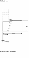 Bosch DWK85DK6K, Wandesse, Serie 2, Klarglas schwarz bedruckt, 80 cm, EEK: A, mit 5 Jahren Garantie!