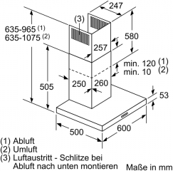 Bosch DWB67IM50, Wandesse, Serie 4, Edelstahl, 60 cm, EEK: B, mit 5 Jahren Garantie!