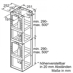 Bosch DHZ1252, Montageturmverlngerung 1100 - 1500 mm fr Inselesse