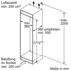 Bosch KIV86VFE1, Serie 4, Einbau-Khl-Gefrier-Kombination mit Gefrierbereich unten, 177.2 x 54.1 cm, Flachscharnier, EEK: E, mit 5 Jahren Garantie!