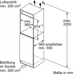 Bosch KIL22ADD1, Einbau-Khlschrank mit Gefrierfach, 88 x 56 cm cm, Serie 6, EEK: D, mit 5 Jahren Garantie!