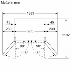 BOSCH KFI96AXEA, Khl-Gefrier-Kombination, mehrtrig, 183 x 90.5 cm, Gebrsteter schwarzer Stahl, AntiFingerprint Serie 6, EEK: E, mit 5 Jahren Garantie!