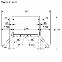 BOSCH KFF96PIEP, French-Door Khl-Gefrier-Kombination, 183 x 90.5 cm, Edelstahl, Serie 8, EEK: E, mit 5 Jahren Garantie!