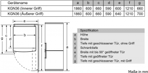 BOSCH KGN36NWEA, Khl-Gefrier-Kombination, 186 x 60 cm, weiss, Serie 2, EEK: E, mit 5 Jahren Garantie!