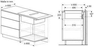 Bosch HBD271FB87, SET Einbaubackofen HBA171BB3 + Induktionskochfeld mit Dunstabzug PVS811B16E, EEK: A+, mit 5 Jahren Garantie!