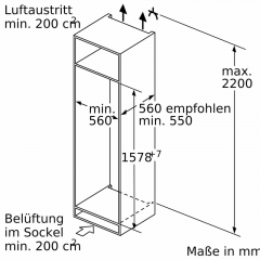 Constructa CK677AFE0, Einbau-Khl-Gefrier-Kombination, 157.8 x 55.8 cm, EEK: E, mit 5 Jahren Garantie!