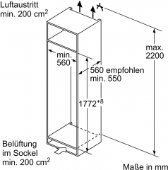 Constructa CK181NSE0, Einbau-Khlschrank, 177.5 x 56 cm, EEK: E, mit 5 Jahren Garantie!